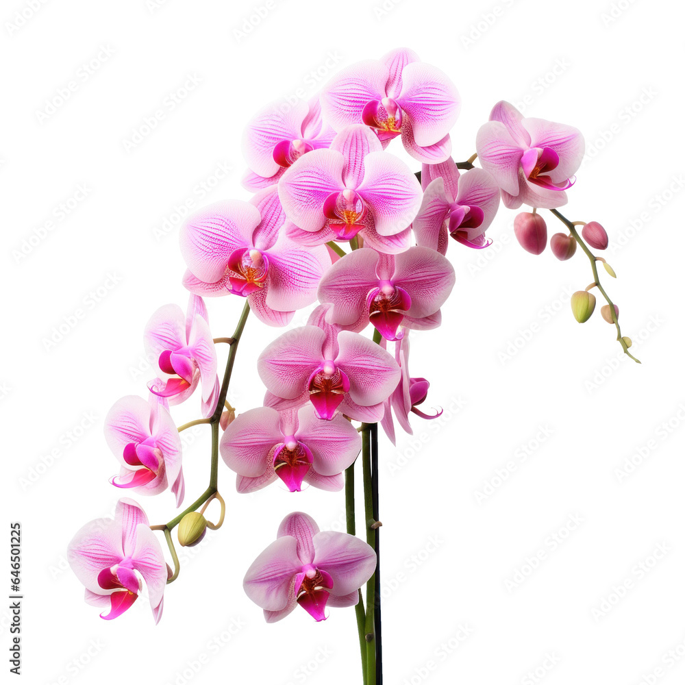 branch of orchid flowers , png file of isolated cutout object on transparent background. branch of orchid flowers , png file of isolated cutout object on transparent background.