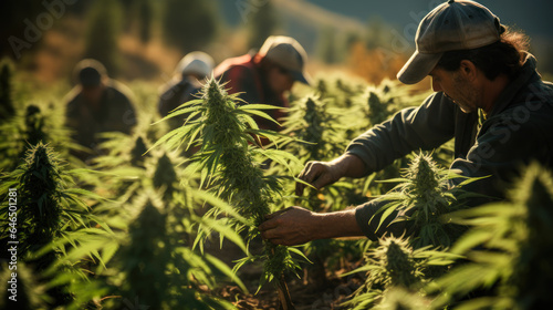 cannabis harvest, trimming plants generative ai