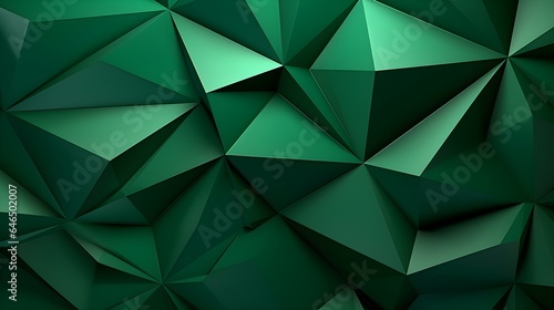 Abstract 3D Background of triangular Shapes in green Colors. Modern Wallpaper of geometric Patterns 