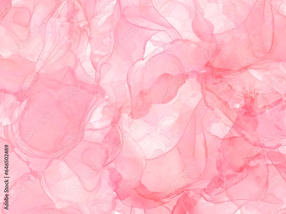 Fototapeta premium Pink red abstract background of marble liquid ink art painting. Image of original artwork watercolor alcohol ink paint texture