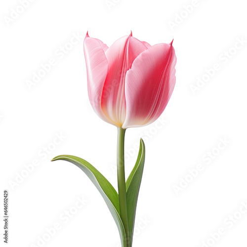 Wallpaper Mural one pink tulip flower, png file of isolated cutout object on transparent background. Torontodigital.ca