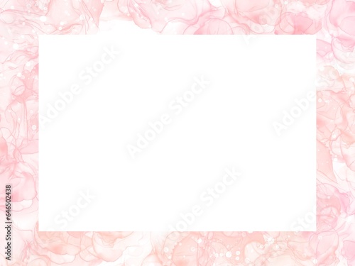 Pink beige abstract background of marble liquid ink art painting. Image of original artwork watercolor alcohol ink paint texture