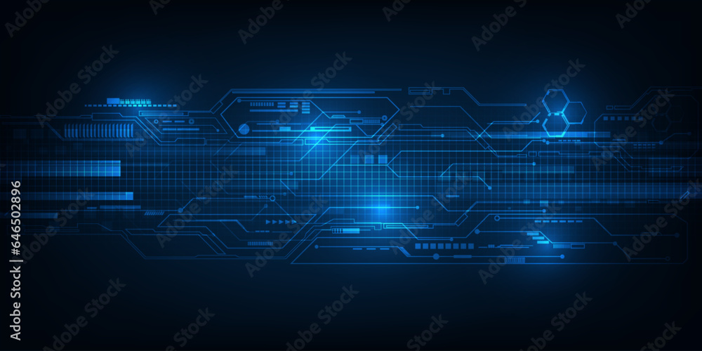 Obraz premium Vector illustrations of futuristic digital technology and digital communications for hi-tech advertising and game artwork.