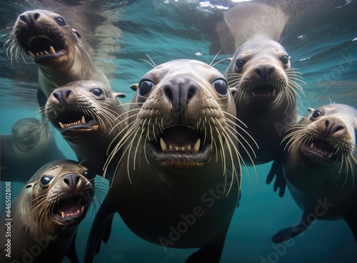 A group of sea seals © cherezoff