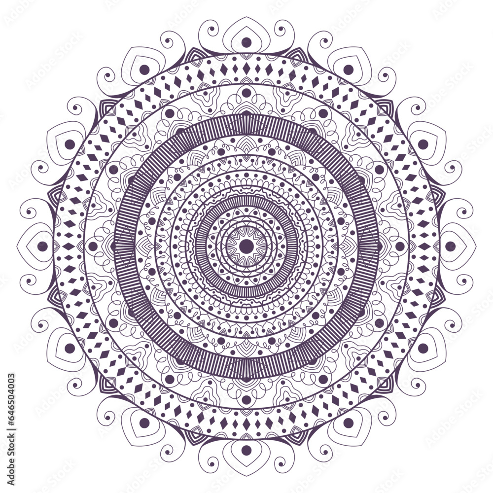 Mandala vector simple abstract round swirl shape