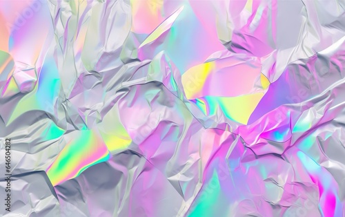 Wallpaper for seamless iridescent silver holographic. AI  Generative AI