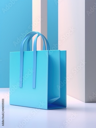 Blue minimalist shopping bag