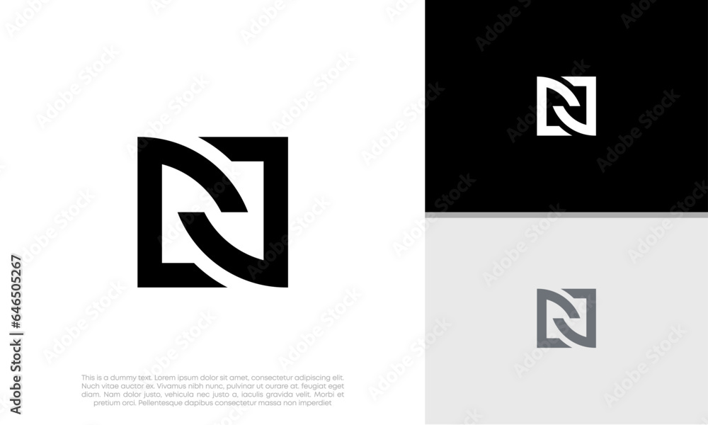 Initials N logo design. Initial Letter Logo. Innovative high tech logo template. Initials N logo design. Initial Letter Logo. Innovative high tech logo template.