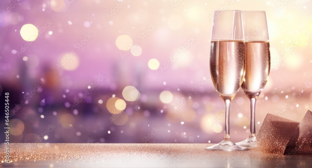 Holiday background with champagne glasses Holiday background with champagne glasses