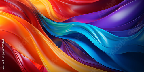 Schöner abstrakter futuristischer Hintergrund in welligen bunten Farben für Webdesign und Druckvorlage Querformat für Banner, ai generativ