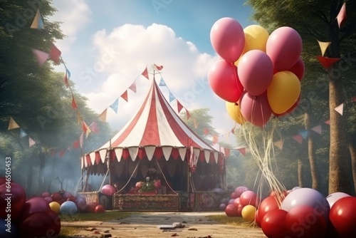 Circus tent with balloons
