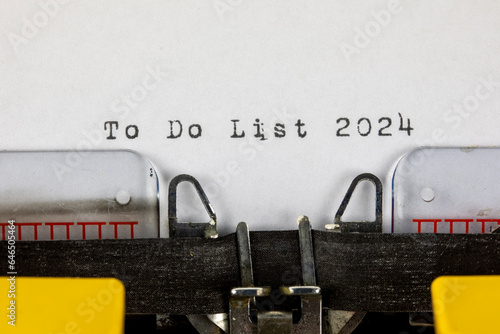 To Do List 2024 - written on an old typewriter	
