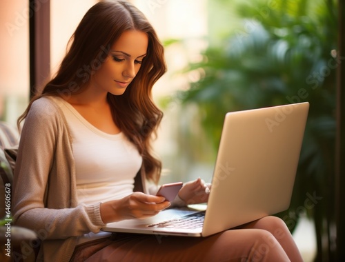 Young woman using laptop