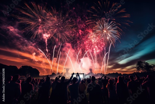 People watching fireworks