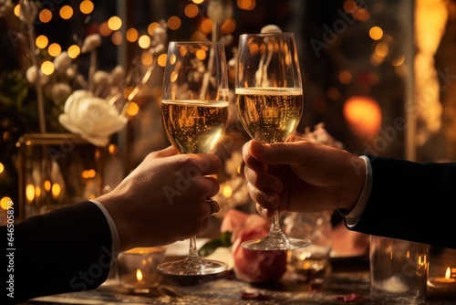 Friends celebrating New Year together