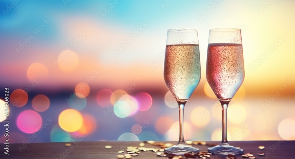Holiday background with champagne glasses Holiday background with champagne glasses