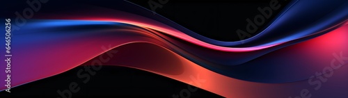 Vibrant Multidimensional Wave  Abstract 3D Art on Dark Canvas  Web Banner  wide size