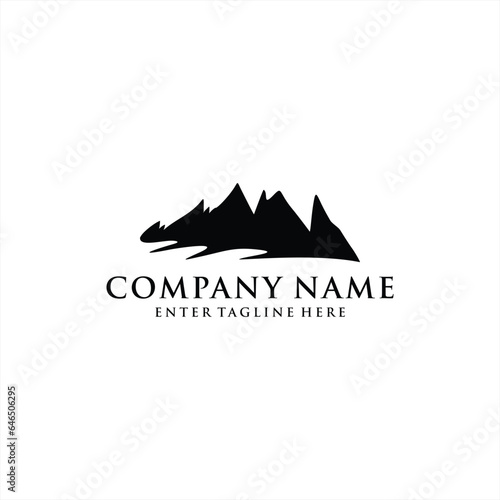 mountain logo design  mountain vector  pine tree  mountain and mountain silhouette  mountain logo premium 