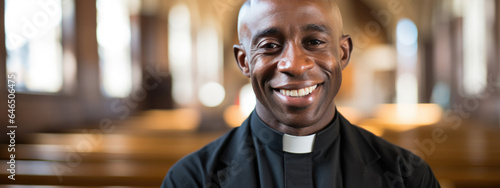 Portrait of a male priest in a church photo