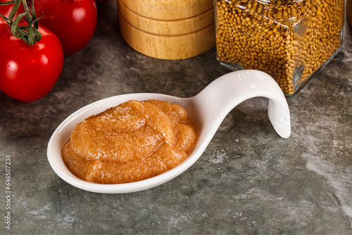 Cod fish roe snack in the bowl photo