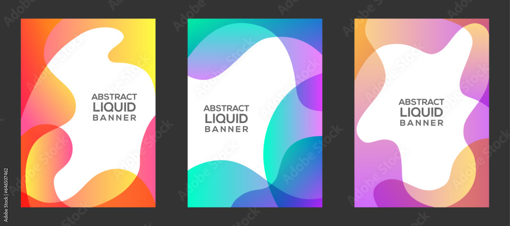 Colorful abstract banner set