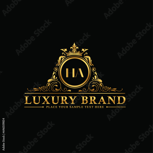 Letter HA luxury brand Logo