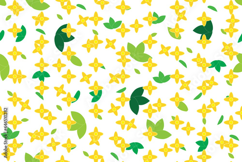 Illustration pattern of Sweet osmanthus flower on white background.