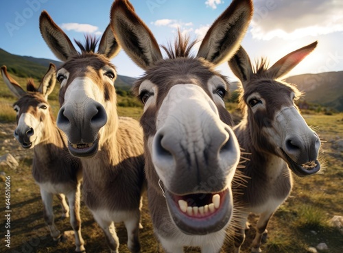 A group of donkeys