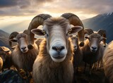 A group of mountain sheep