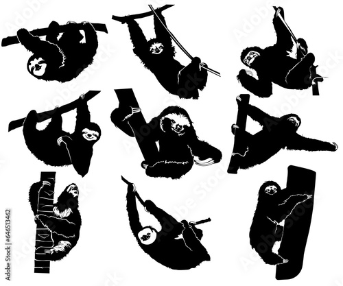 Sloth Silhouette Set, Sloth Silhouette collection
