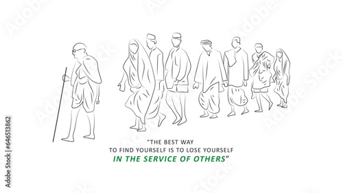 Gandhi Jayanti Poster Design With Quote