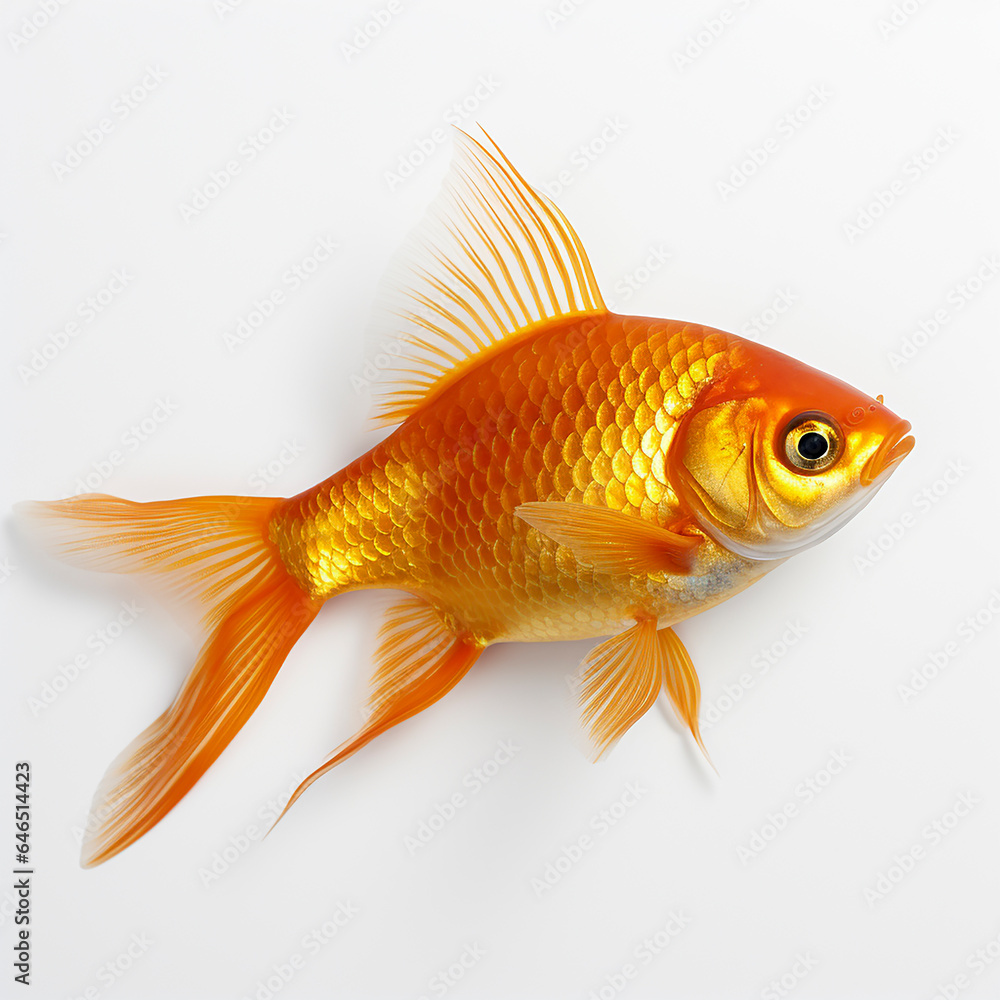 Fototapeta premium gold fish isolated on white