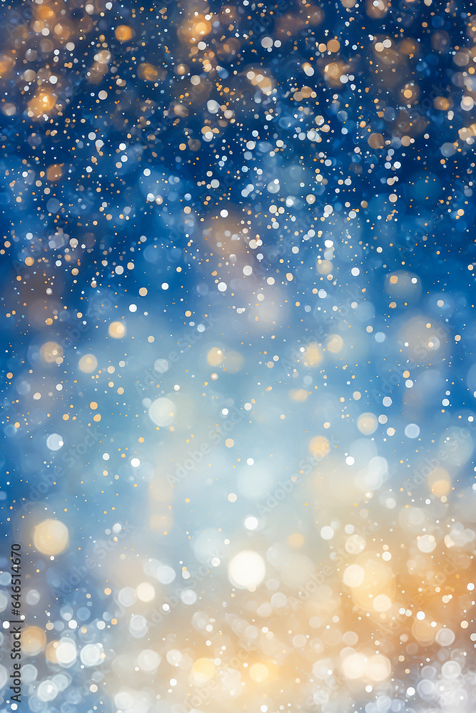 An abstract blue and gold bokeh background. The bokeh is white and gold, and it is scattered in different sizes. The image has a dreamy and festive feel to it. An abstract blue and gold bokeh background. The bokeh is white and gold, and it is scattered in different sizes. The image has a dreamy and festive feel to it.