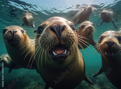 A group of sea seals