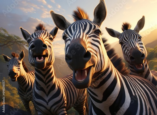 A group of zebras