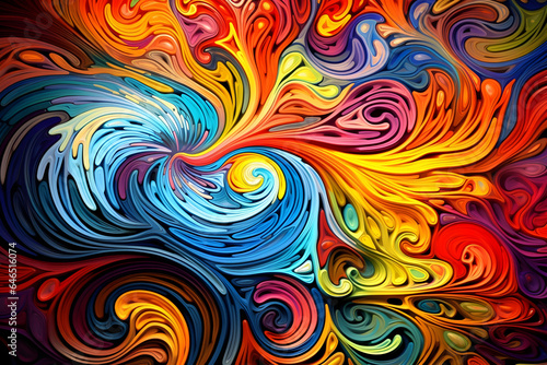 Psychedelic Dreams A Burst of Swirling and Kaleidoscopic Colors in Artistic Expression