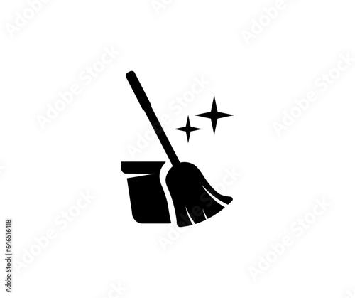 Mop And Bucket icon design. Cleaning service signs vector design and illustration.