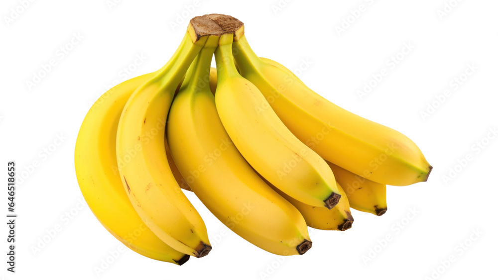 banana bunch, isolated object on transparent background. png file