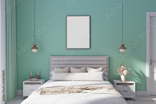 interior of a bedroom mockup