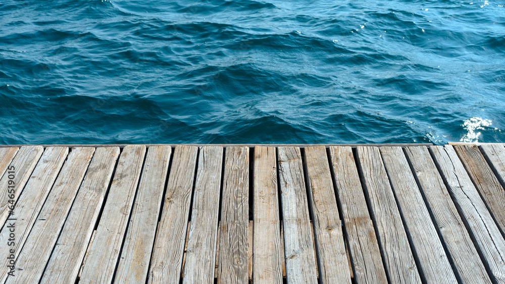 wooden surface at sea side