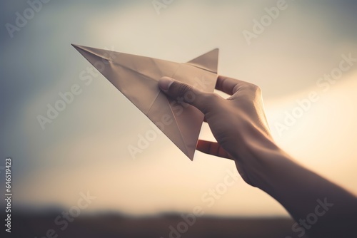 The person launches paper airplane. Generative AI