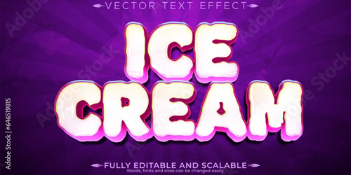 Ice cream candy text effect, editable sugar and sweet text style