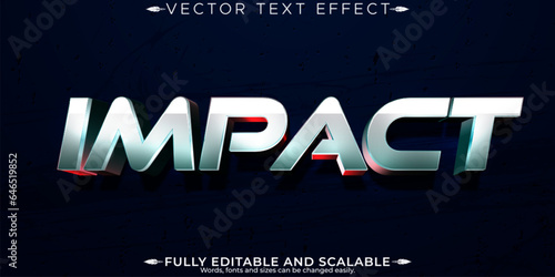 Impact text effect, editable metallic and shiny text style