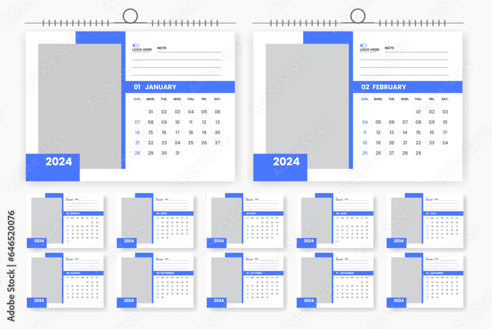 Modern professional 2024 desk calendar design, 2024 abstract desk calendar design template Modern professional 2024 desk calendar design, 2024 abstract desk calendar design template