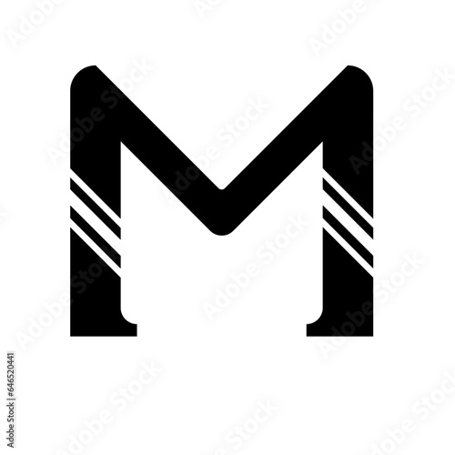 Litera M logo fioletowe