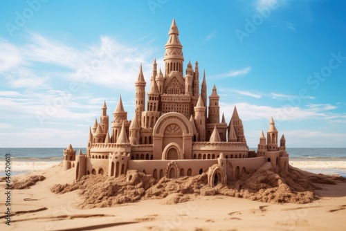 Large castle of sand and water