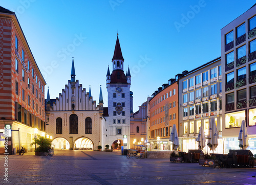 Old Town Hall at Marienplatz Square in Munich  Germany