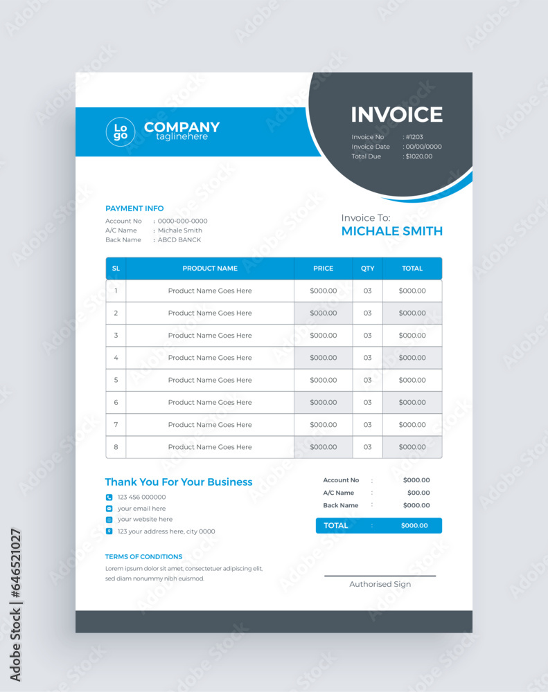 creative modern invoice template design creative modern invoice template design