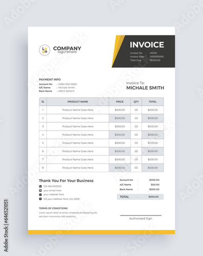 simple modern invoice design template