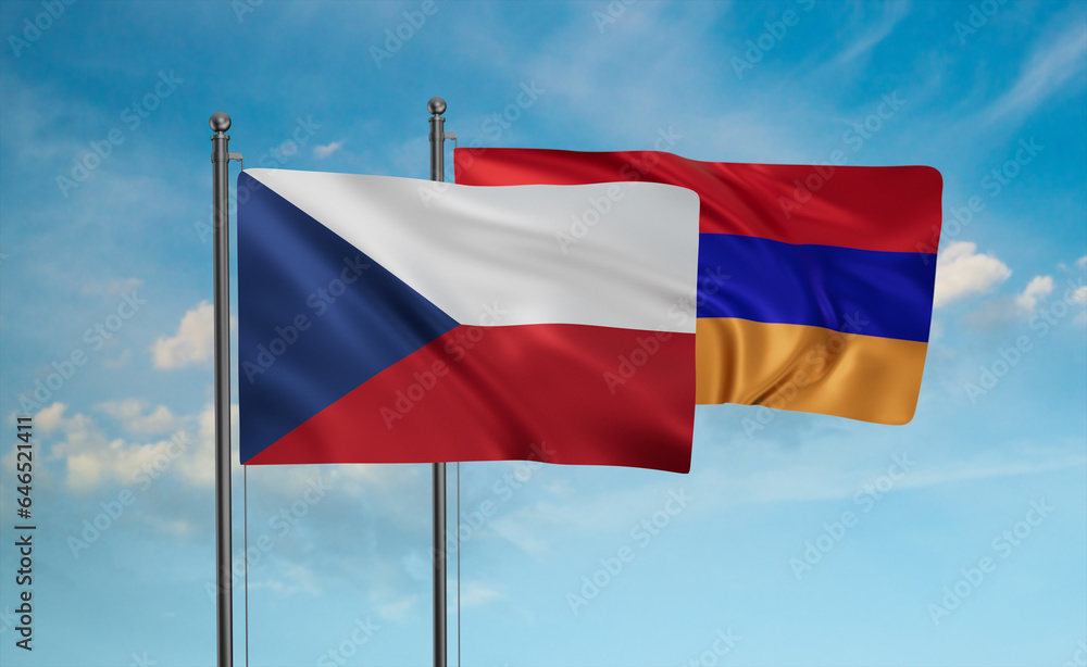 Armenia and Czech Republic flag Armenia and Czech Republic flag